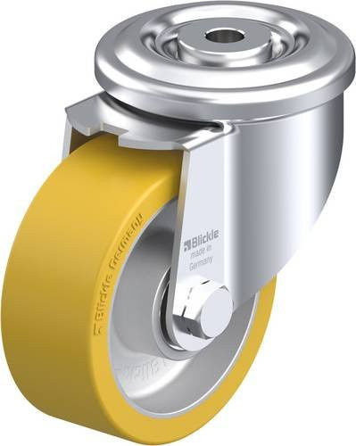 Blickle LKR-ALTH 100K Lenkrolle in Silber und Braun mit Aluminium-Gehäuse, Rad-Durchmesser: 10 cm, Tragfähigkeit (max.): 350 kg - Bild 1