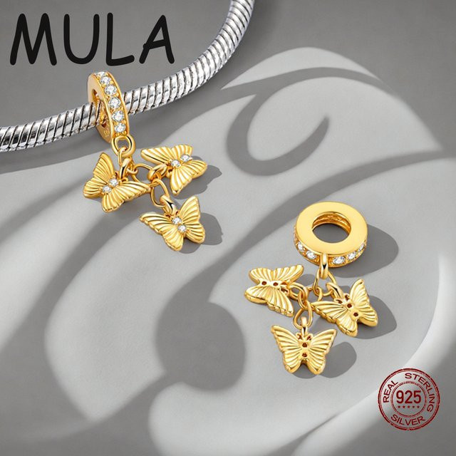 MULA Charms Anhänger Schmetterling, Gold, Zirkonia - Bild 1