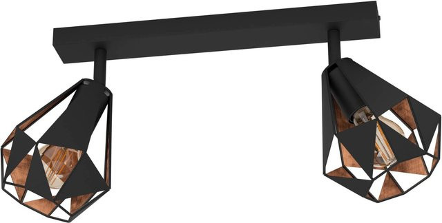 Eglo Deckenleuchte Carlton7 2-flammig in Schwarz-Kupfer, B/T/H: 25,5 x 16,0 x 16,0 cm - Bild 1