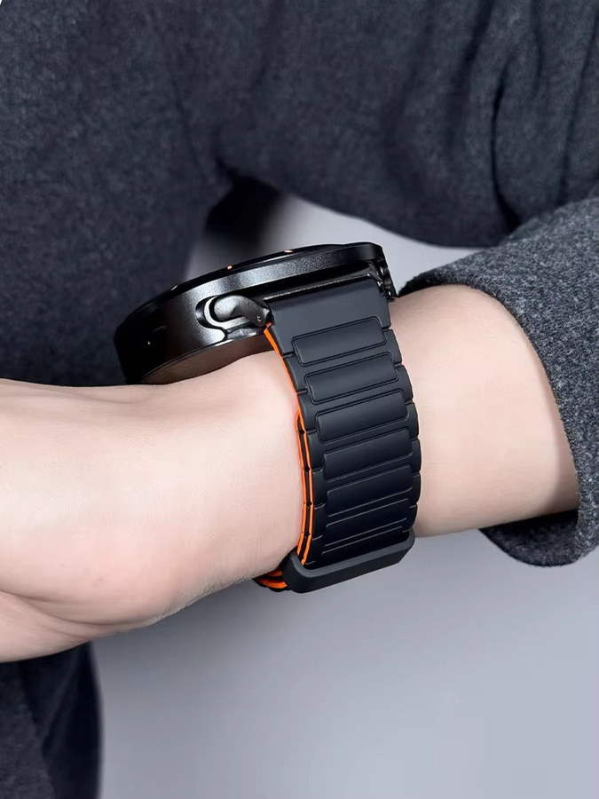 LCAPLE Uhrenarmband Silikon, Schwarz, Samsung Galaxy Watch 8 Classic, Unisex - Bild 2