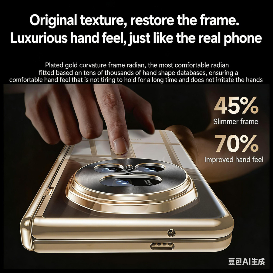 Honor Magic V5 Handyhülle mit luxuriöser Galvanisierung, transparentem Airbag-Schutz und schmutzabweisender Oberfläche in Orange Schwarz - Bild 4