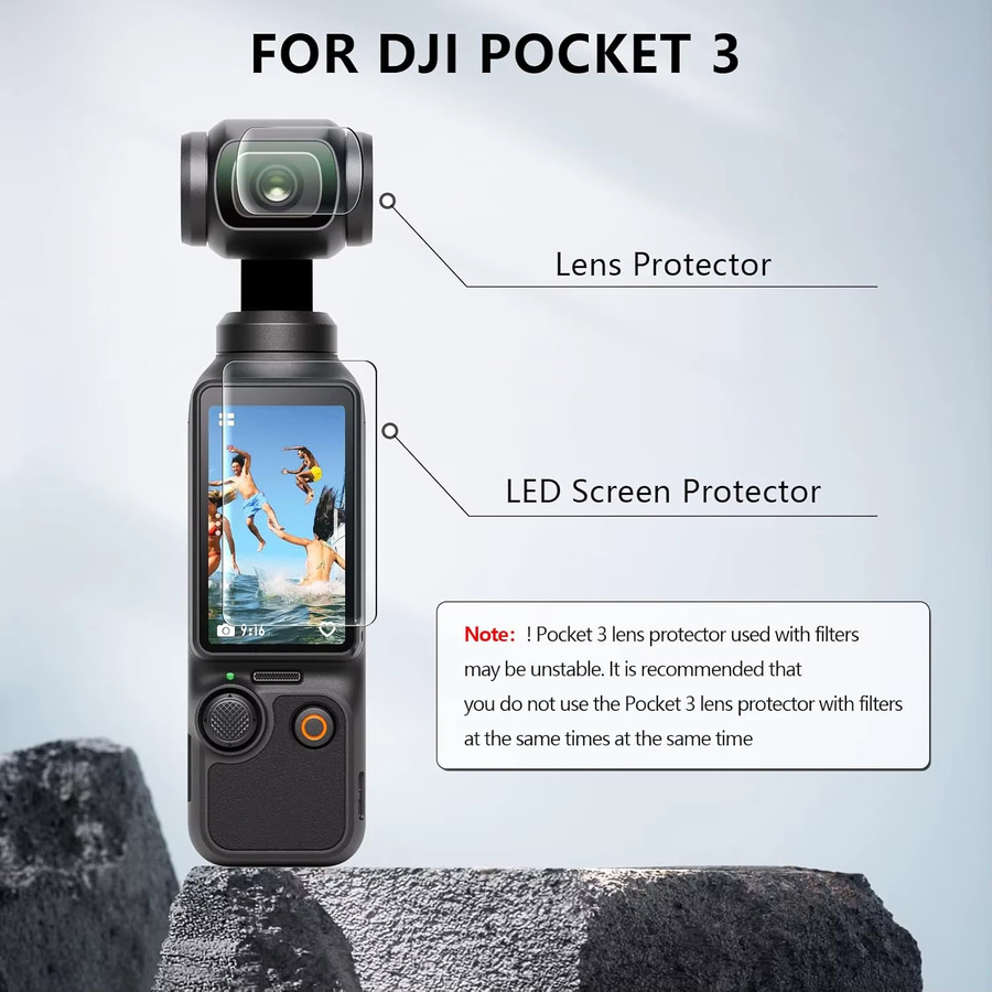DJI OSMO Pocket 3 und Pocket 4 Schutzfolie aus gehärtetem Glas für die Linsen als kratzfeste Abdeckung in Transparent - Bild 3