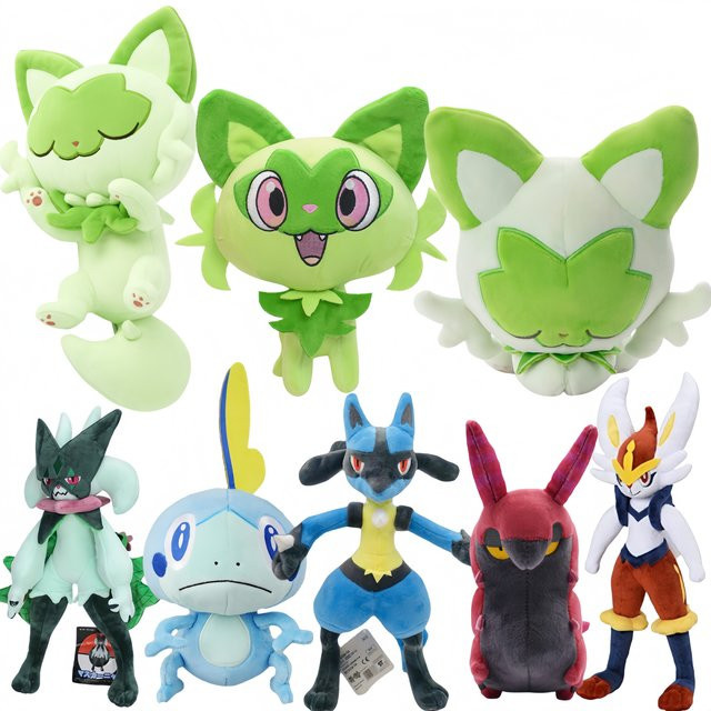 Aoger Pokemon Sleep Sprigatito Familie Fuecoco Meowscarada Plüschtiere, Stoffpuppe - Bild 1