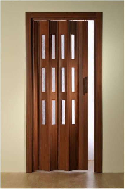 Forte Premium Kunststoff Falttür Luciana in Mahagoni mit 3 Fenstern, B: 88,5 cm, H: 202 cm - Bild 1