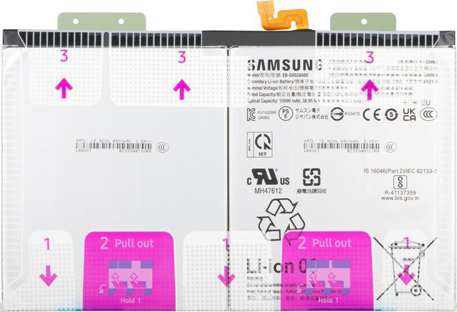 Samsung Galaxy Tab S10 FE+ Akku Service Pack in Silber (EB-BX828ABE) - Bild 1