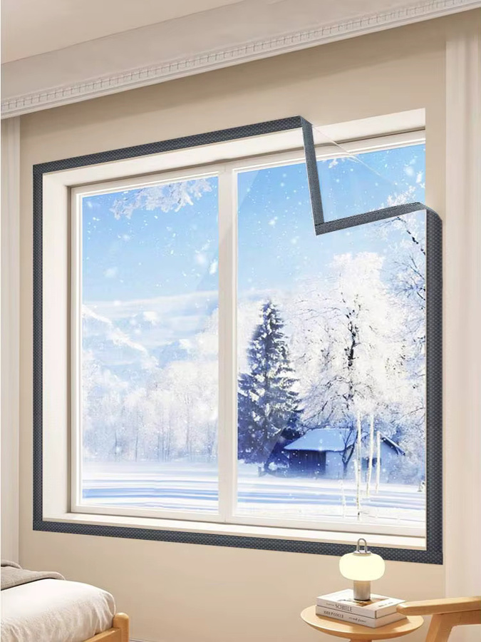 Transparente winddichte Isolierfolie als thermische Vorhangfolie zur Kälteisolierung, B/H: 120 x 60 cm - Bild 5