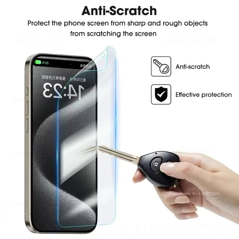 4 Stück DIXSG High Definition Hydrogel Displayschutzfolien für iPhone 17 16 15 Pro Max 16e 15 Plus 14 13 12 11 Pro XR XS Max, transparent - Bild 5