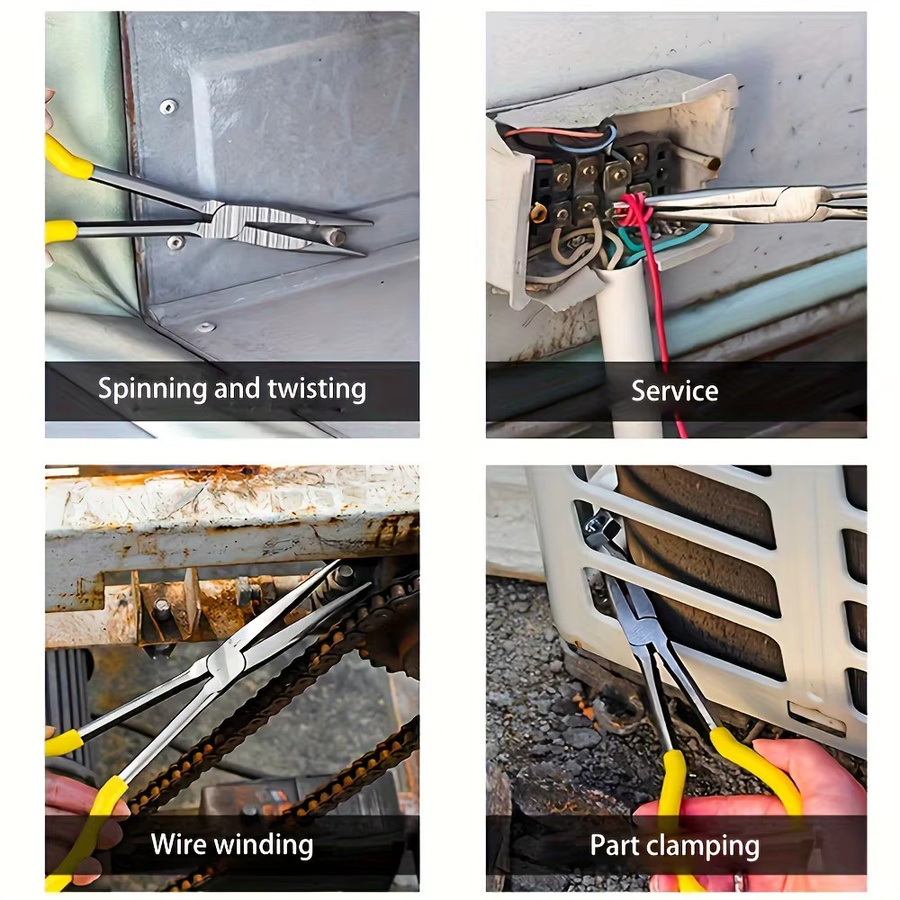 NIUXIANG Langschnabelzange Set mit geraden, abgewinkelten und gebogenen Spitzen für Mechaniker - Bild 6