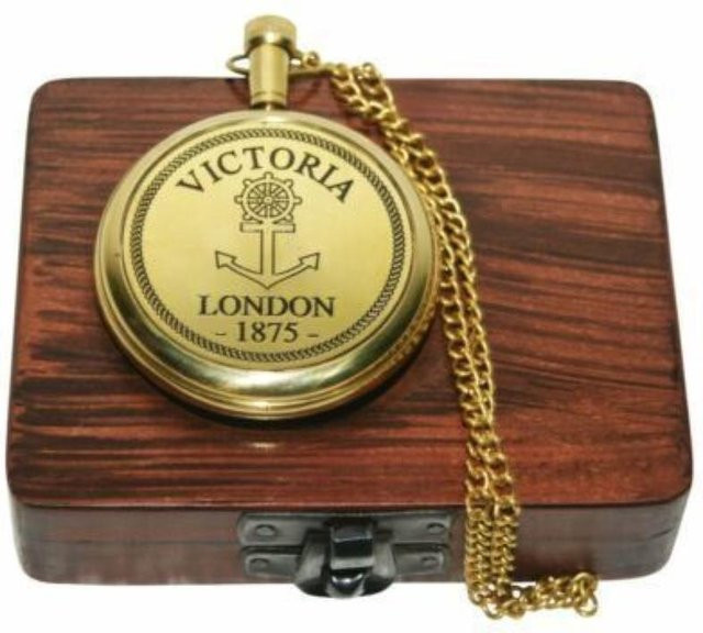 PRIME NAUTICAL Taschenuhr, Messing, Blau, Gold, Unisex - Bild 1