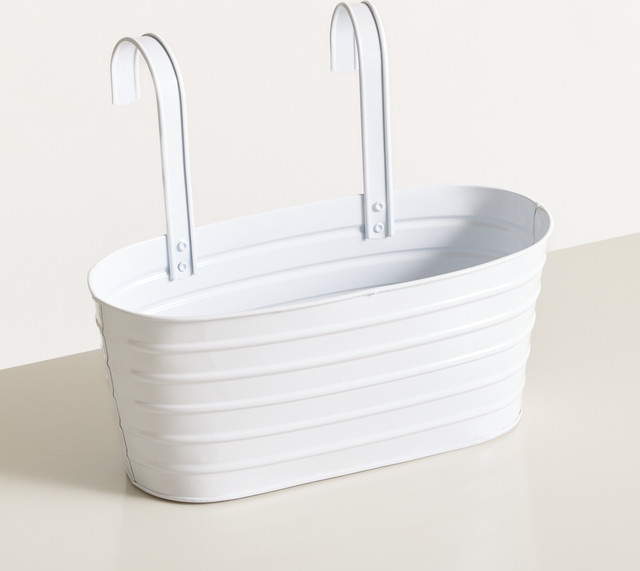 Blume2000 Balkonkasten aus Metall in Beige, rechteckig und modern, B/T/H: 30,7 x 25,0 x 13,0 cm - Bild 1