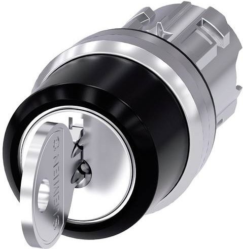 Siemens Schlüsselschalter 3SU1050-4BP61-0AA0 in Schwarz aus Metall mit IP66, IP67, IP69/IP69K Schutzart - Bild 1