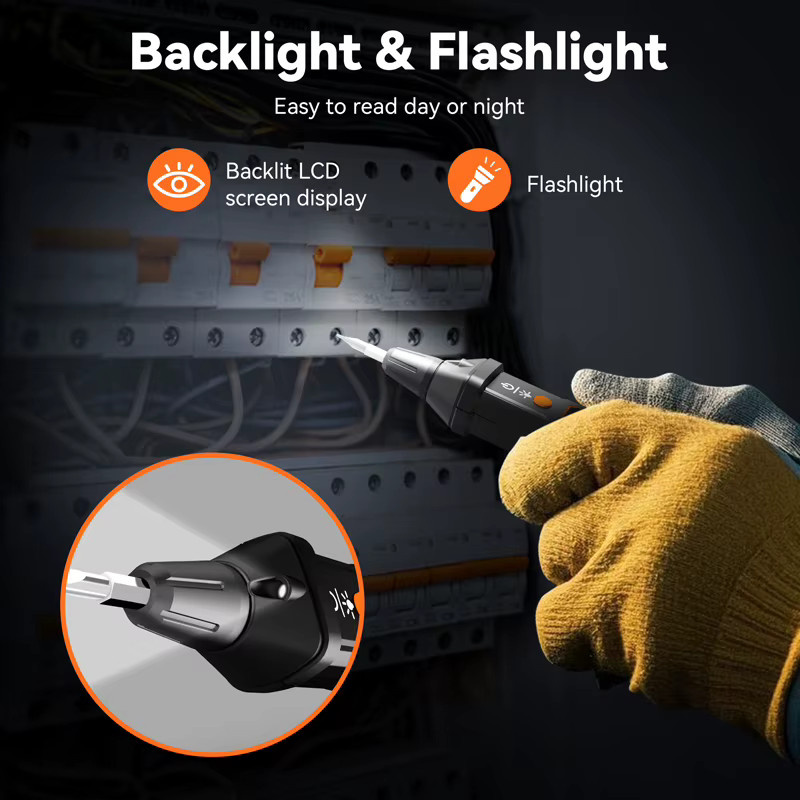 POROMETISTO VT06 Smart Induktiver Spannungsprüfer in Schwarz, NCV Kontinuitätstester und Spannungstest-Stift für AC 12-300V - Bild 2