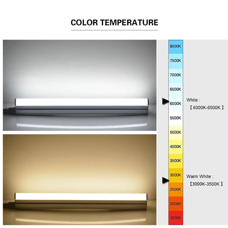 Lcamaw LED T5 Rohrleuchte mit Schalter, weiße lineare Bar Lampe, 6W, Länge: 29 cm - Bild 3