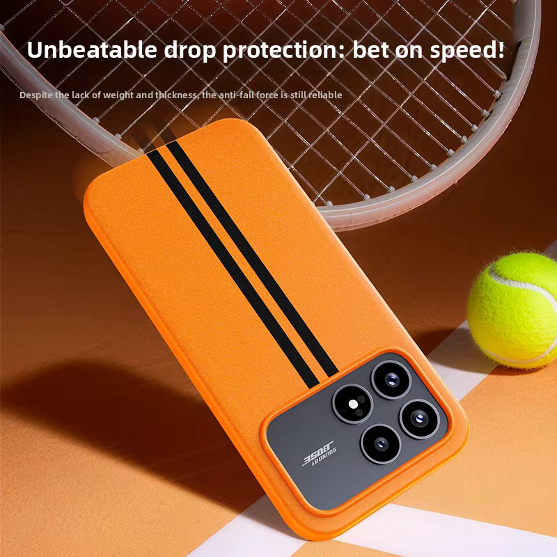 Xiaomi POCO F8 Pro Ultra Hülle mit Running Grit Rock Sand Design, Robuste PC Rückseite und Magnetische Kabellose Ladefunktion, Schwarz-Orange - Bild 5