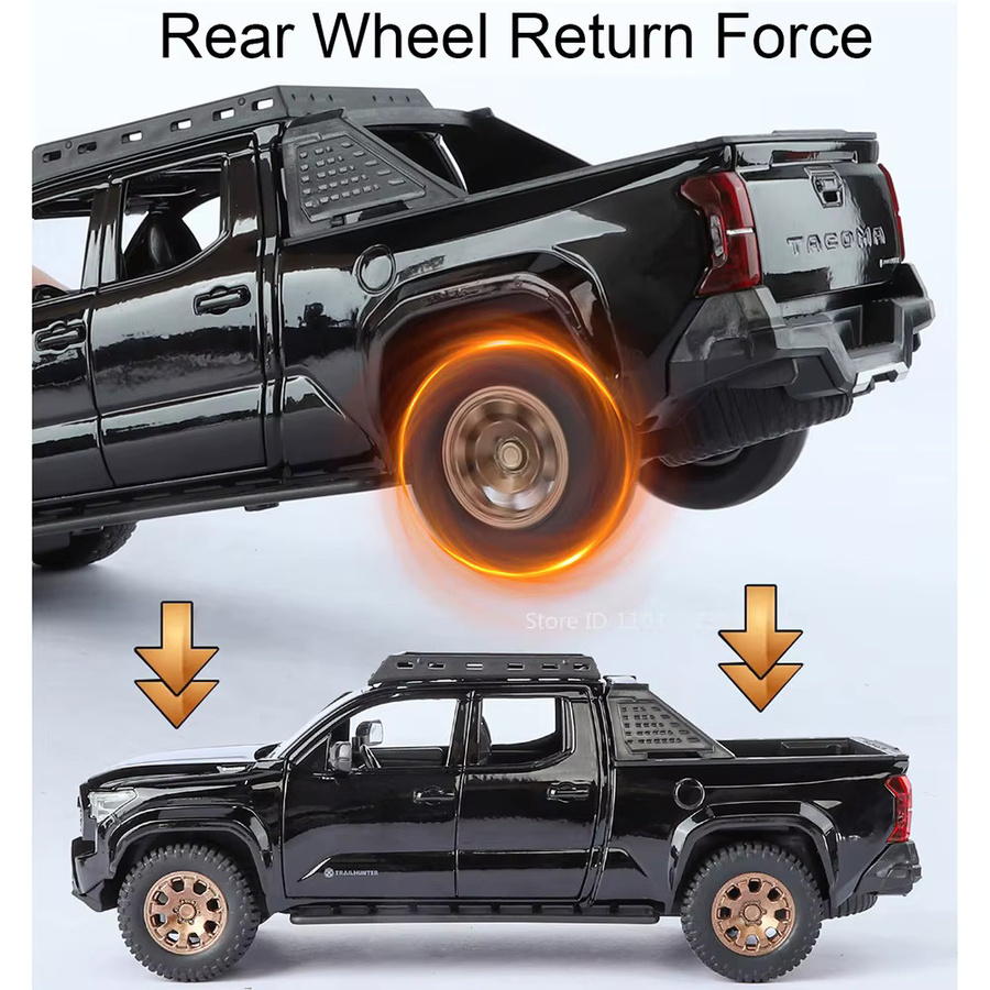 RMZ city Tacoma Prado Geländewagen, Modellauto, 1:24, mit Licht und Sound, Metall - Bild 4