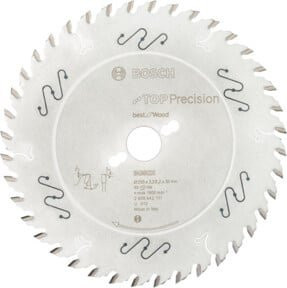 Bosch Kreissägeblatt Top Precision Best for Wood, Farbe: Silber, Durchmesser: 250 mm, Bohrung: 30 mm, Dicke: 3,2 mm, 40 Zähne - Bild 2