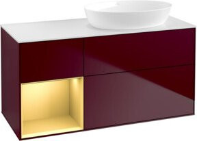 V&B Waschtischunterschrank Finion mit Wandbeleuchtung, Farbe Weiß lackiert, Breite: 120 cm, Tiefe: 50,1 cm, Höhe: 50,1 cm - Bild 1