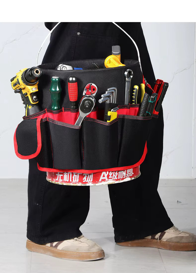 NIUXIANG Gartentasche in Schwarz als Organizer-Tasche für Gartengeräte und Werkzeug mit mehreren Fächern - Bild 3
