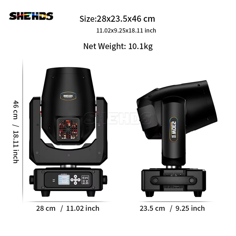 SHEHDS Moving Head 230W 7R Super Beam LED Bühnenlichteffekt DMX 512 Schwarz - Bild 3