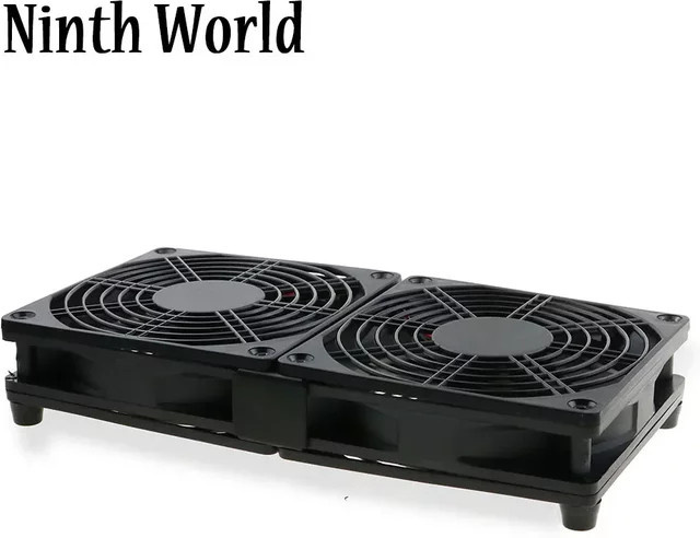 FTBTOC Geräuschloser USB 5V DC-Lüfter mit Netzteil und Schrauben für Router, PC und TV-Box, Schwarz, Durchmesser: 12 cm - Bild 1