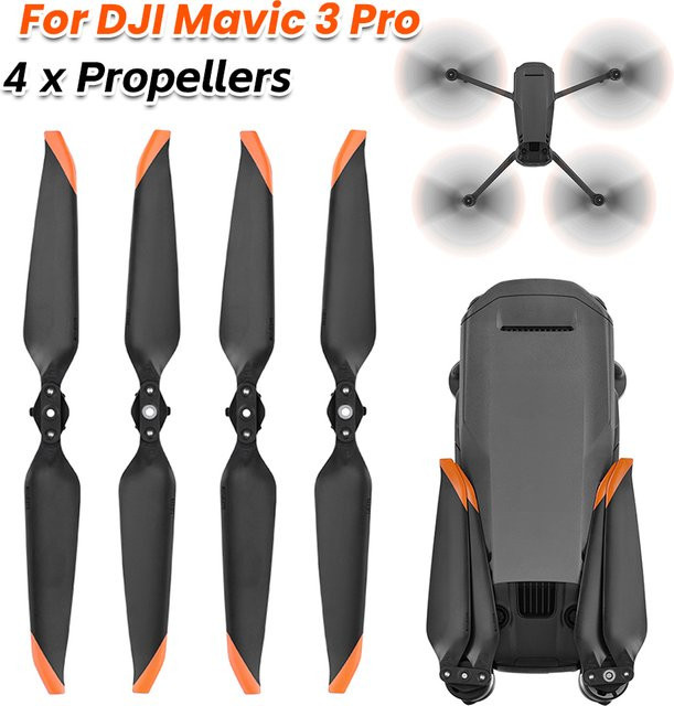 DJI 9453T Propeller Set mit Schnellspanner, faltbare Ersatzklingen für Mavic 3, Mavic 3 Classic und Mavic 3 Pro, in Schwarz oder Orange - Bild 1
