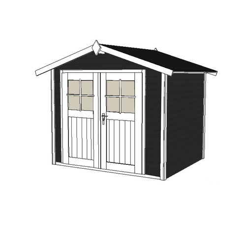 WEKA Gartenhaus 122 Gr.3 Log Cabin mit Satteldach in Anthrazit und Weiß, B/H/T: 380 x 245 x 205 cm - Bild 4