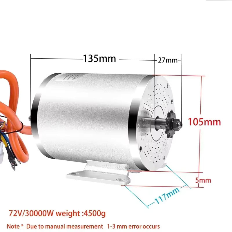 Kun Ray Elektrisches E-Bike Motor-Kit mit Fardriver-Controller, Bürstloser Gleichstrommotor für E-Scooter und Go-Kart, Farbe: Silber - Bild 2