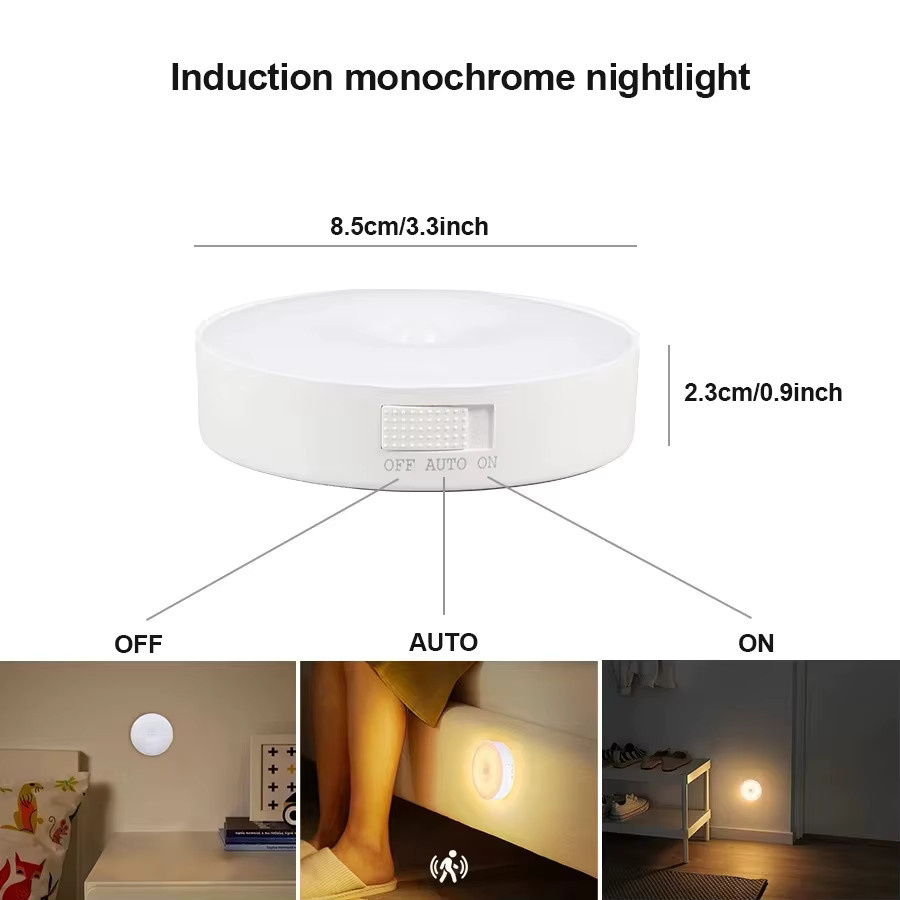 GGbingo LED-Nachtlicht mit Bewegungssensor, weißes kabelloses Licht mit Typ-C Akku zum Wiederaufladen für Küchenschrank, Kleiderschrank und Treppenhaus - Bild 6