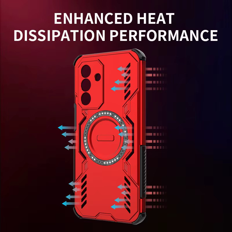 Wärmeableitende magnetische Schutzhülle für Samsung Galaxy A57 A56 A55 A37 A36 A35 A26 A25 A17 A16 A15 5G, stoßfeste Panzer-Rückabdeckung in Purple - Bild 2
