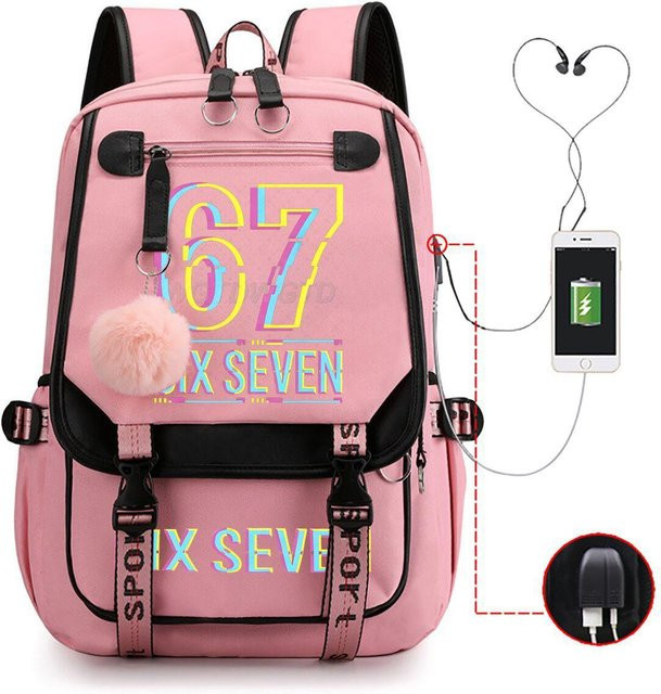 3-teiliges Schulrucksack-Set in Pink aus Oxford-Stoff mit Schultasche und Federmäppchen - Bild 1