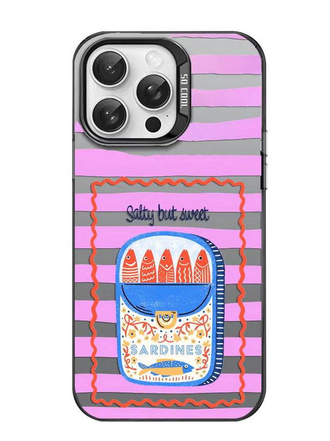 INS S-Sardine Dosen Kunst Handyhülle für iPhone 11 bis 17 Pro Max Matte Laser Aurora Stoßfeste Hülle in Multicolour - Bild 4