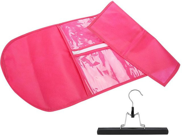 CosyHome Aufbewahrungskoffer für Haarverlängerungen und Perücken mit Kleiderbügeln und Isolierbeuteln, Farbe: Pink - Bild 1