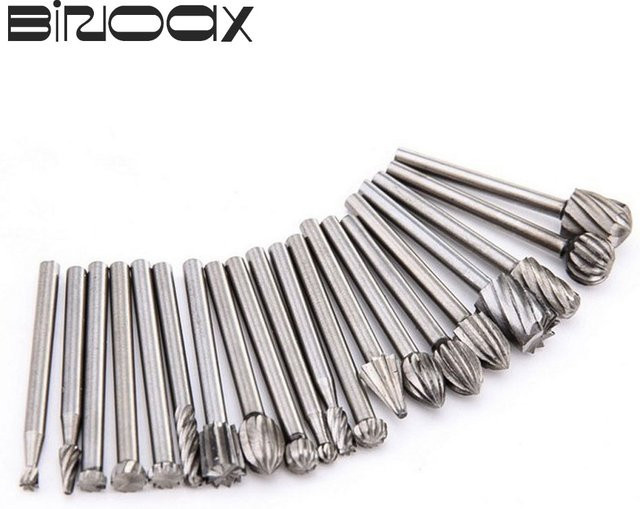Binoax 20er Set HSS Edelstahl Holzbohrer-Düsen 3 mm in Silber für Dremel-Aufsätze zur Holzbearbeitung - Bild 1