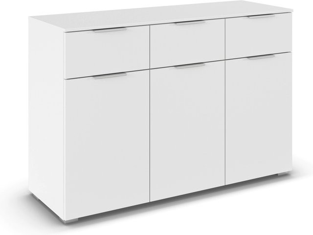 RAUCH Alabama Kommode modern in Weiß mit 3 Türen und 3 Schubladen, Breite: 120 cm - Bild 1