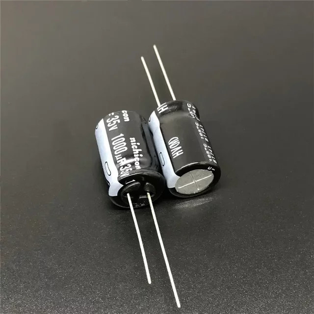 Nichicon HV-Serie Aluminium-Elektrolytkondensator 1000 uF 35 V Schwarz B: 12,5 mm, H: 20 mm - Bild 1
