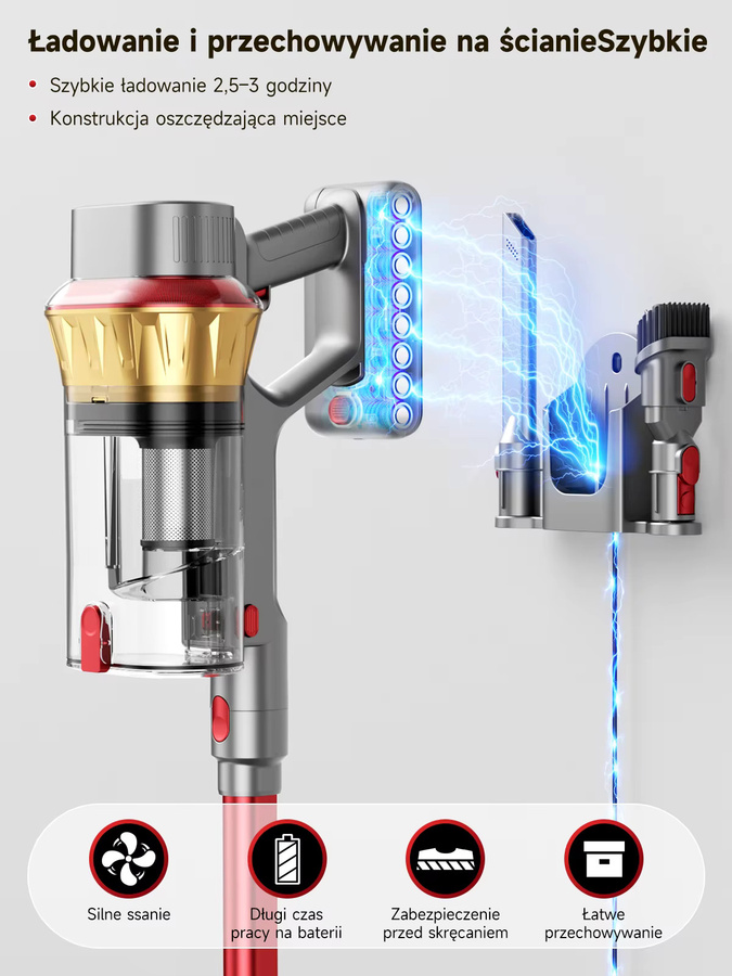 Tdyon Kabelloser 2-in-1 Handstaubsauger in Weiß mit 750W Leistung, 85000Pa Saugkraft und 2,8L Staubbehälter - Bild 6