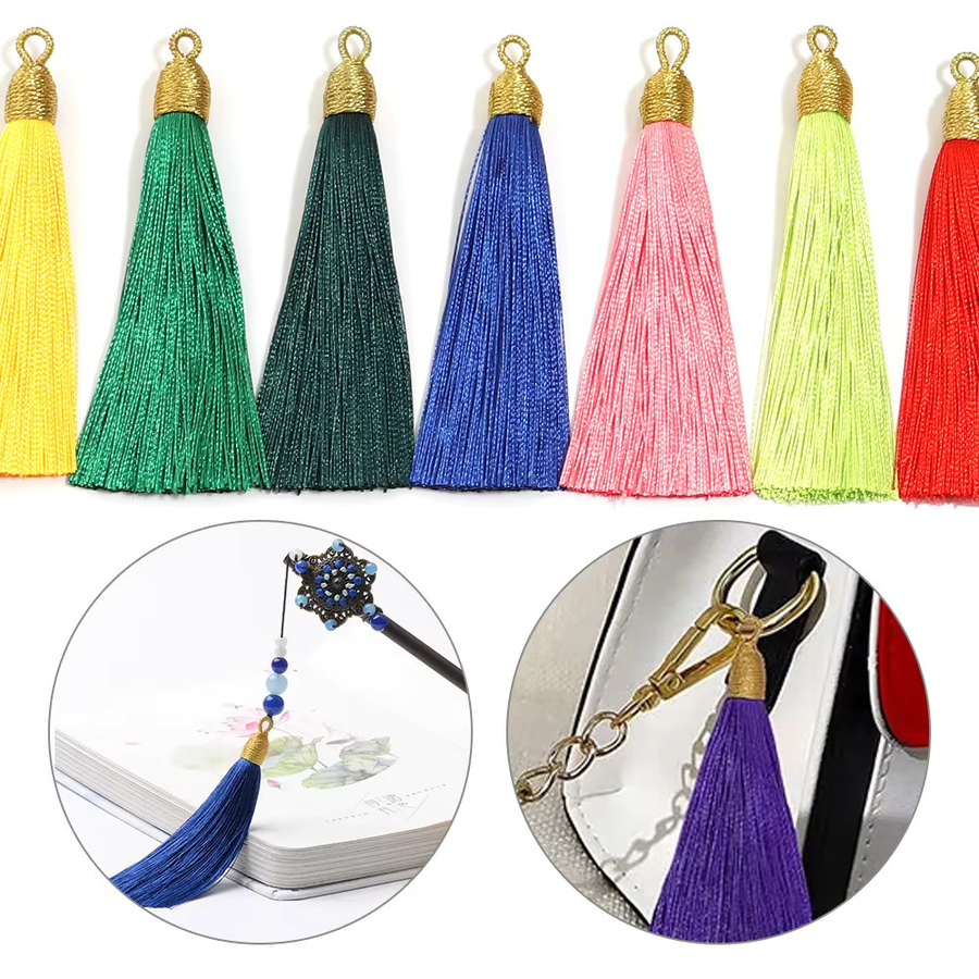 Louleur Quaste, Polyester Seide, Gold Farbe, 6 Teile/Los - Bild 2