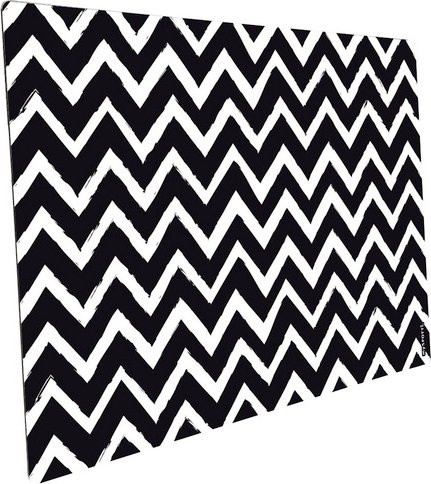 mySPOTTI Mini-Spritzschutz Senna aus Aluverbund mit Zick-Zack-Muster in Schwarz und Weiß, B/T/H: 41,0 x 59,0 x 0 cm - Bild 1