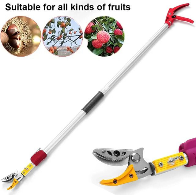 XMSJ Bypass-Astschere mit extra langer Reichweite bis 2,2 m für Obstbäume und Gartenpflege, Mehrfarbig - Bild 1