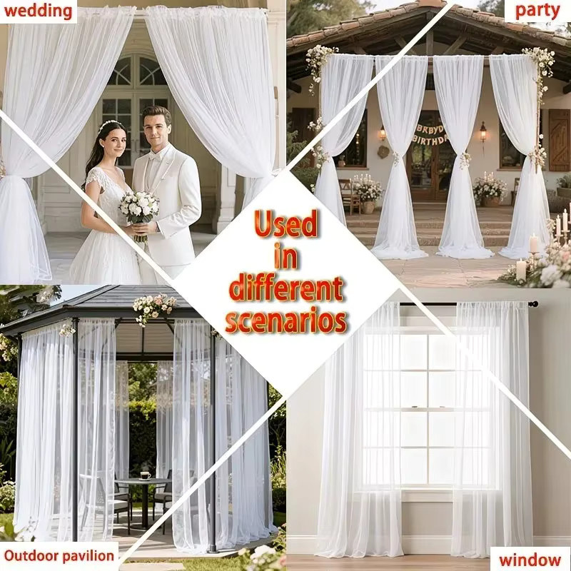 Klassischer Outdoor-Sichtschutz aus Polyester mit Mückennetz für Pavillon, Terrasse und Garten in Schwarz oder Weiß - Bild 3