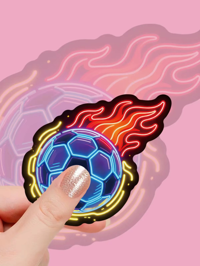 56 Stück Neon-Fußball-Aufkleber Set in Multicolour für DIY-Gestaltung von Helm, Koffer und Lautsprecher - Bild 5