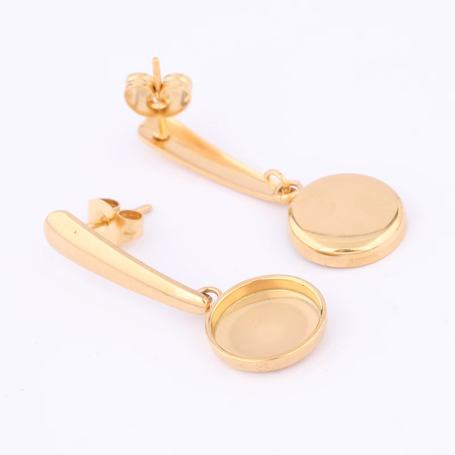Ohrstecker Edelstahl vergoldet, 10 mm, Unisex - Bild 2