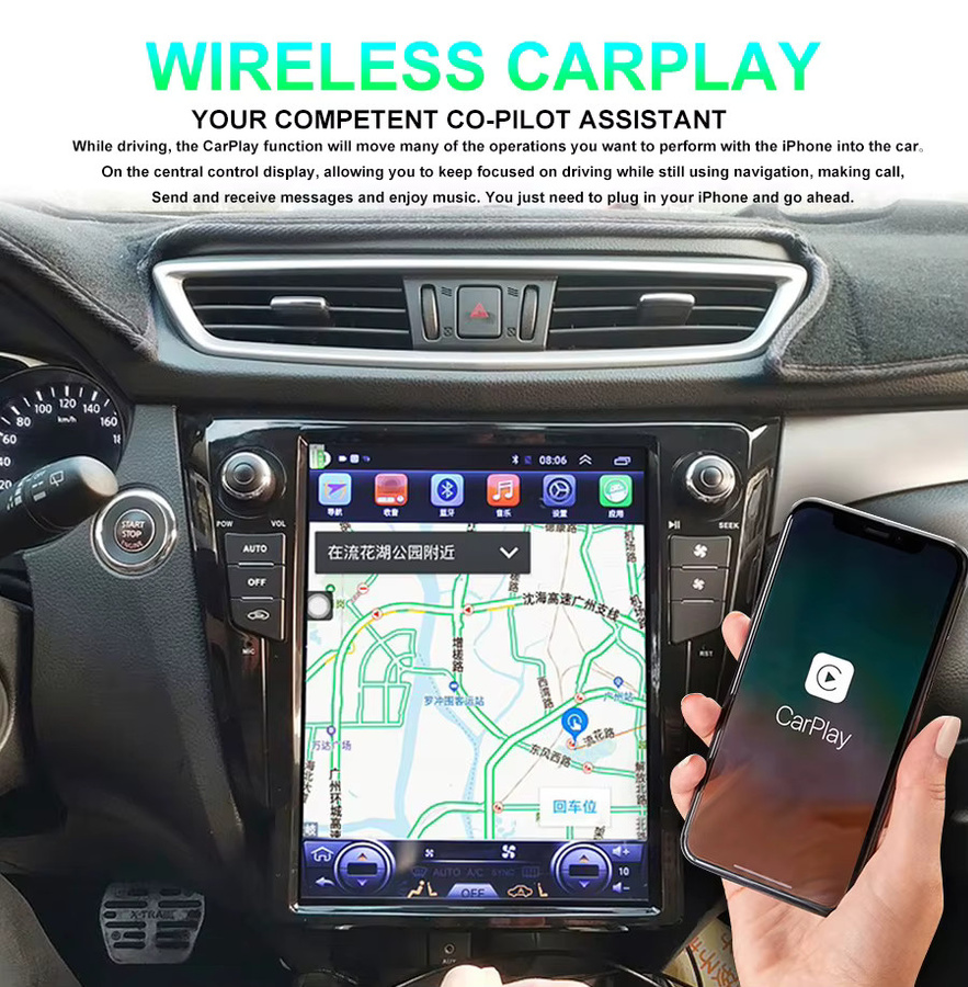 NAVIRIDER Android 14 Auto Radio mit 12,1 Zoll Display für Nissan X-Trail T32 (2013-2017) und Qashqai, Multimedia Video Player mit GPS Navigation, Schwarz - Bild 2