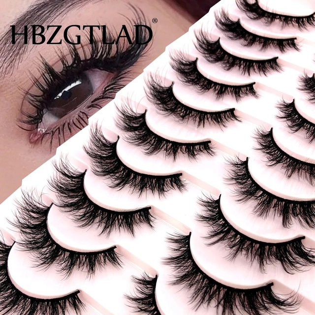 HBZGTLAD Falsche Wimpern, 3D-Nerzwimpern, Black, 10 Paar, Unisex - Bild 1