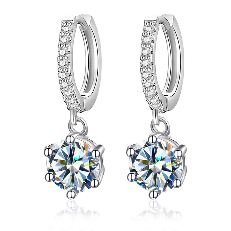 DWJ Creolen, 925 Silber, Moissanit-Diamant, Damen - Bild 2