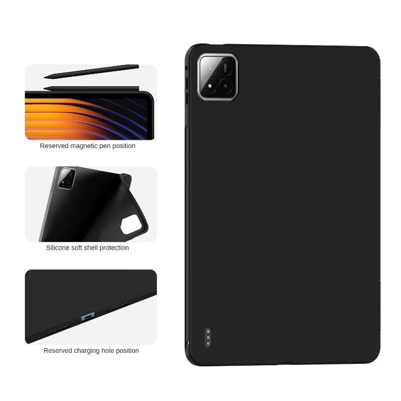 Xiaomi Silikon Schutzhülle mit Airbag-Funktion für Mi Pad 8 Pro und Mi Pad 7 Pro 11,2 Zoll, Schwarz - Bild 2