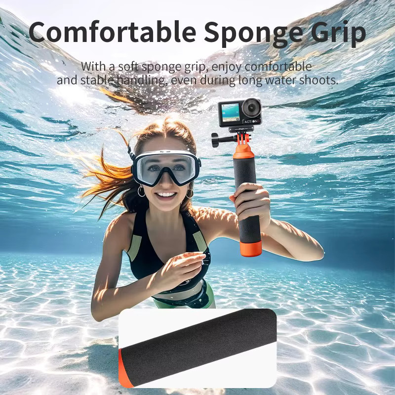 aMagisn Schwimmender Kamera Handgriff als Selfie Stick und Einbeinstativ für GoPro, DJI und Insta360 Action Kameras - Bild 4