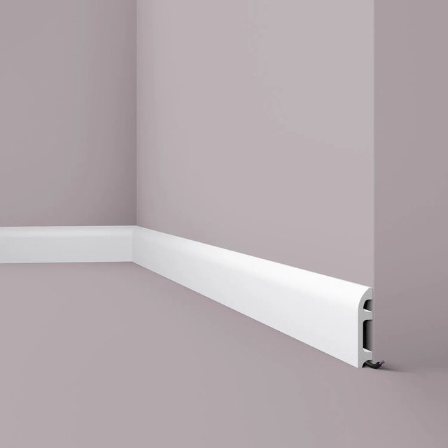 NMC Wallstyl Sockelleiste FL5 Zierleiste Eckleiste Weiß B/H/T: 200 x 10 x 2 cm - Bild 1