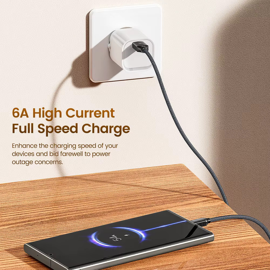 Toocki USB zu Typ C Kabel 100W Schnellladegerät Datenkabel Blau USB-A auf USB-C - Bild 3