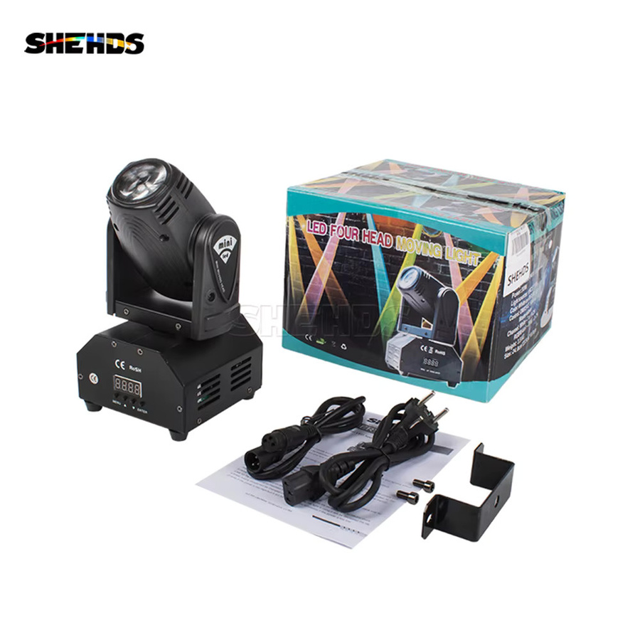 SHEHDS Mini RGBW LED Moving Head Spot Beam 10W in Schwarz für DJ, Party und Bühnenbeleuchtung - Bild 5